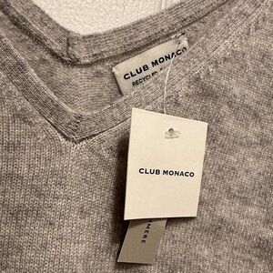 Club Monaco Gray V-Neck Cashmere Tank Top NWT - XSmall